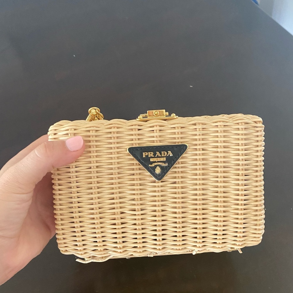 Gorgeous Wicker Prada Clutch from this season 2021